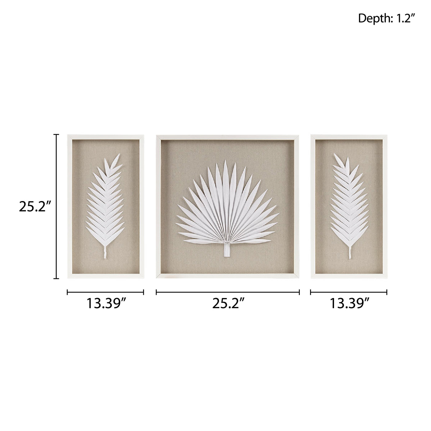 off-white-25.2"w x 25.2"h x 1.2"d 24"w x 24"h 13.39"w x 25.2"h x 1.2"d (2) 12"w x 24"h