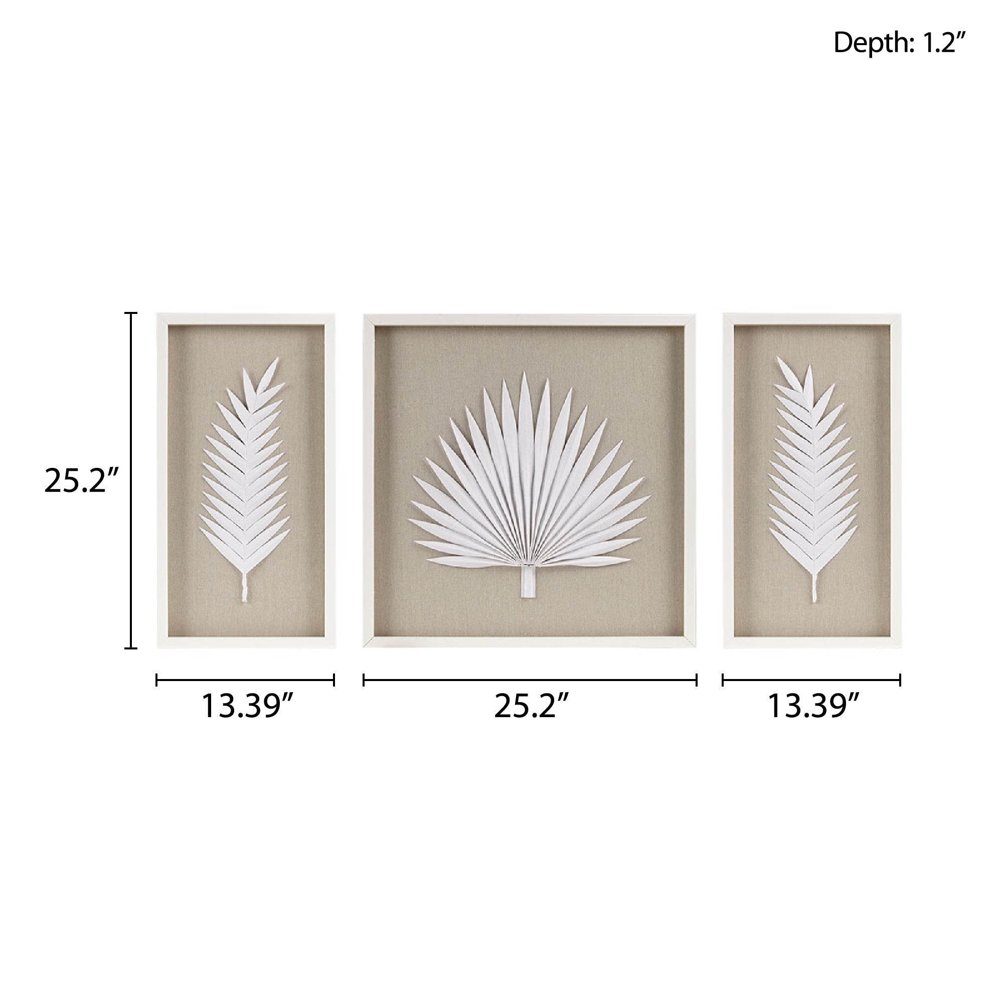 off-white-25.2"w x 25.2"h x 1.2"d 24"w x 24"h 13.39"w x 25.2"h x 1.2"d (2) 12"w x 24"h