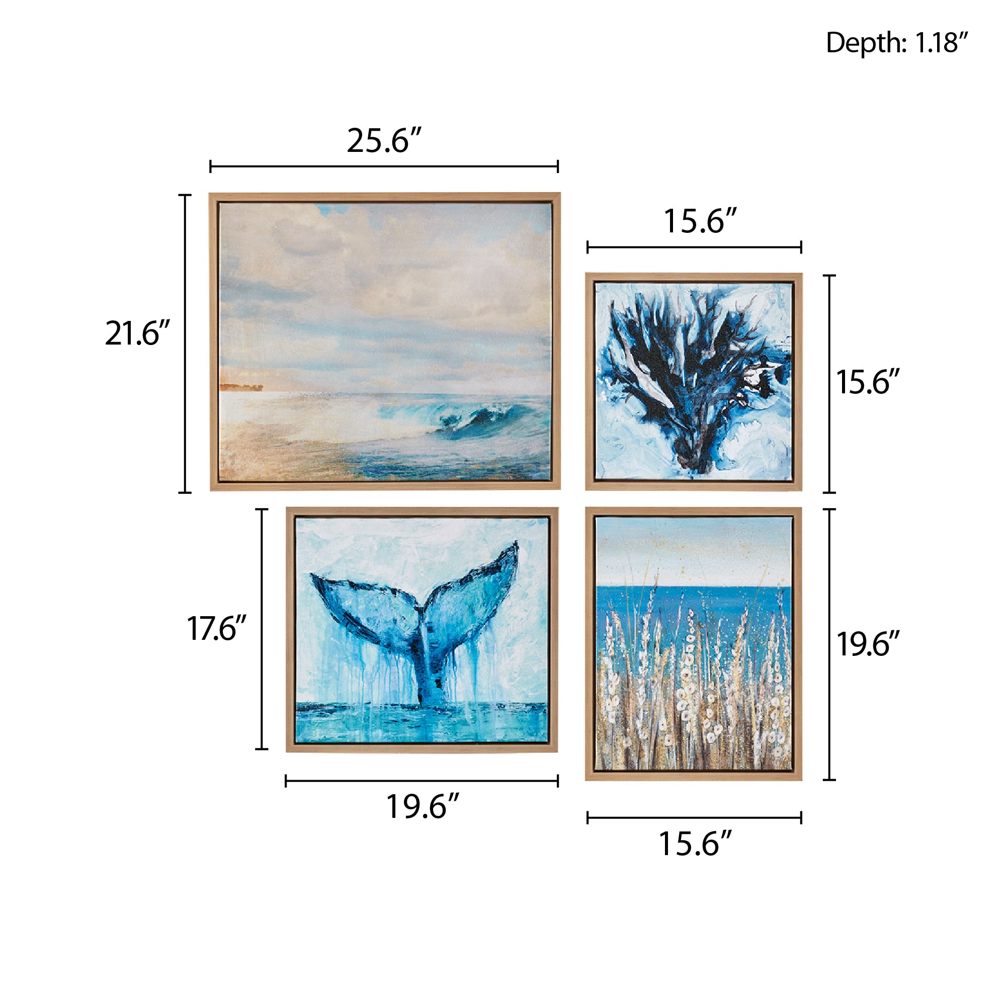 blue-25.6"w x 21.6"h x 1.18"d 19.6"w x 17.6"h x 1.18"d 15.6"w x 19.6"h x 1.18"d 15.6"w x 15.6"h x 1.18"d