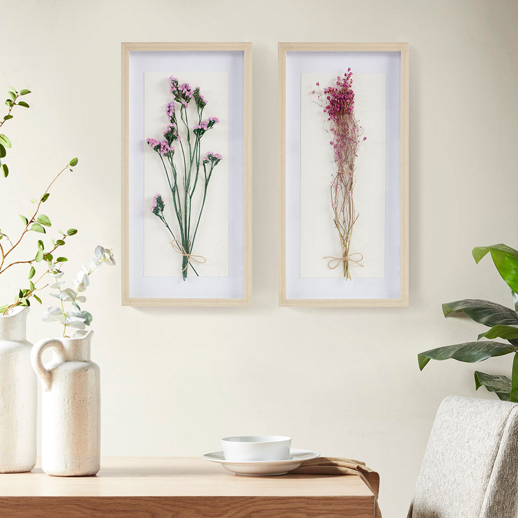 white/rose-12"w x 24"h x 1.25"d (2) 10.9"w x 22.9"h