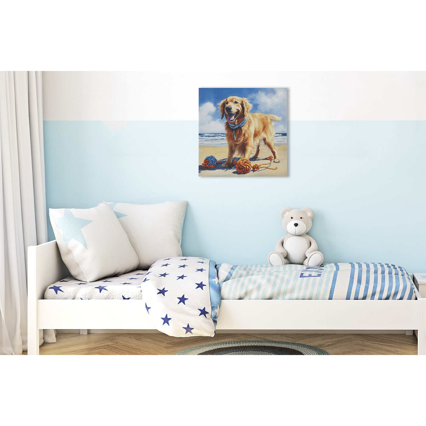 blue/natural-16"w x 16"h x 1"d