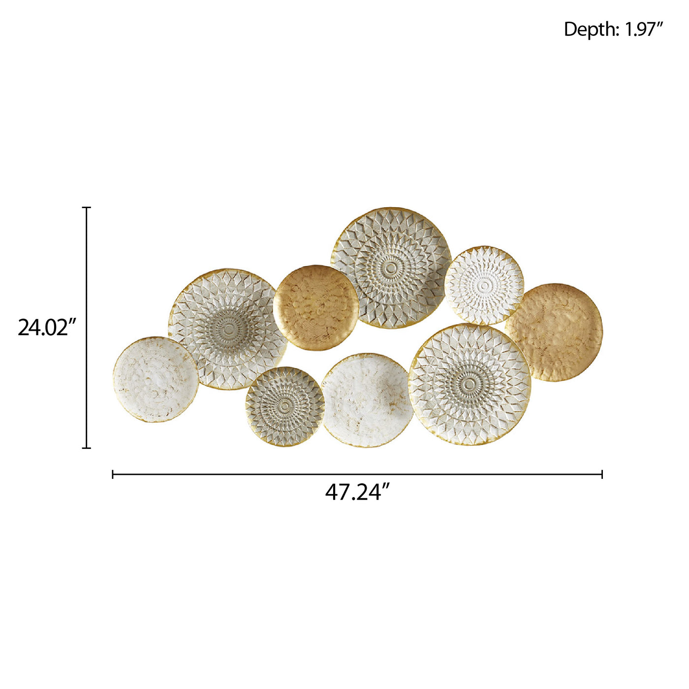 white/silver-47.24"w x 24.02"h x 1.97"d