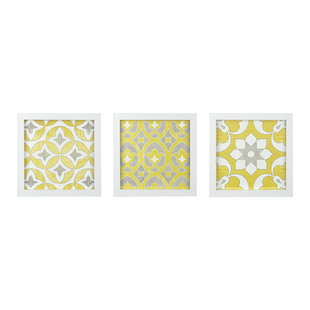 yellow-13.75"w x 13.75"h x 1.25"d (3) 12"w x 12"h