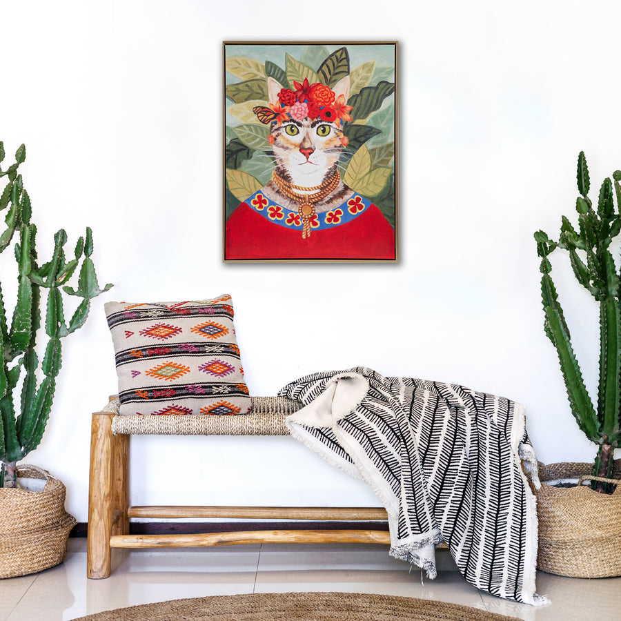 bohemian cat-16.5"w x 20.5"h x 1.25"d 15.75"w x 19.75"h