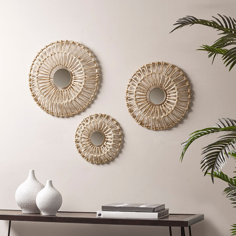 neutral-dia 20.5" x 2.25"d (mirror dia 5.12") dia 17.25" x 2"d (mirror dia 3.94") dia 13.25" x 1.5"d (mirror dia 3.54")