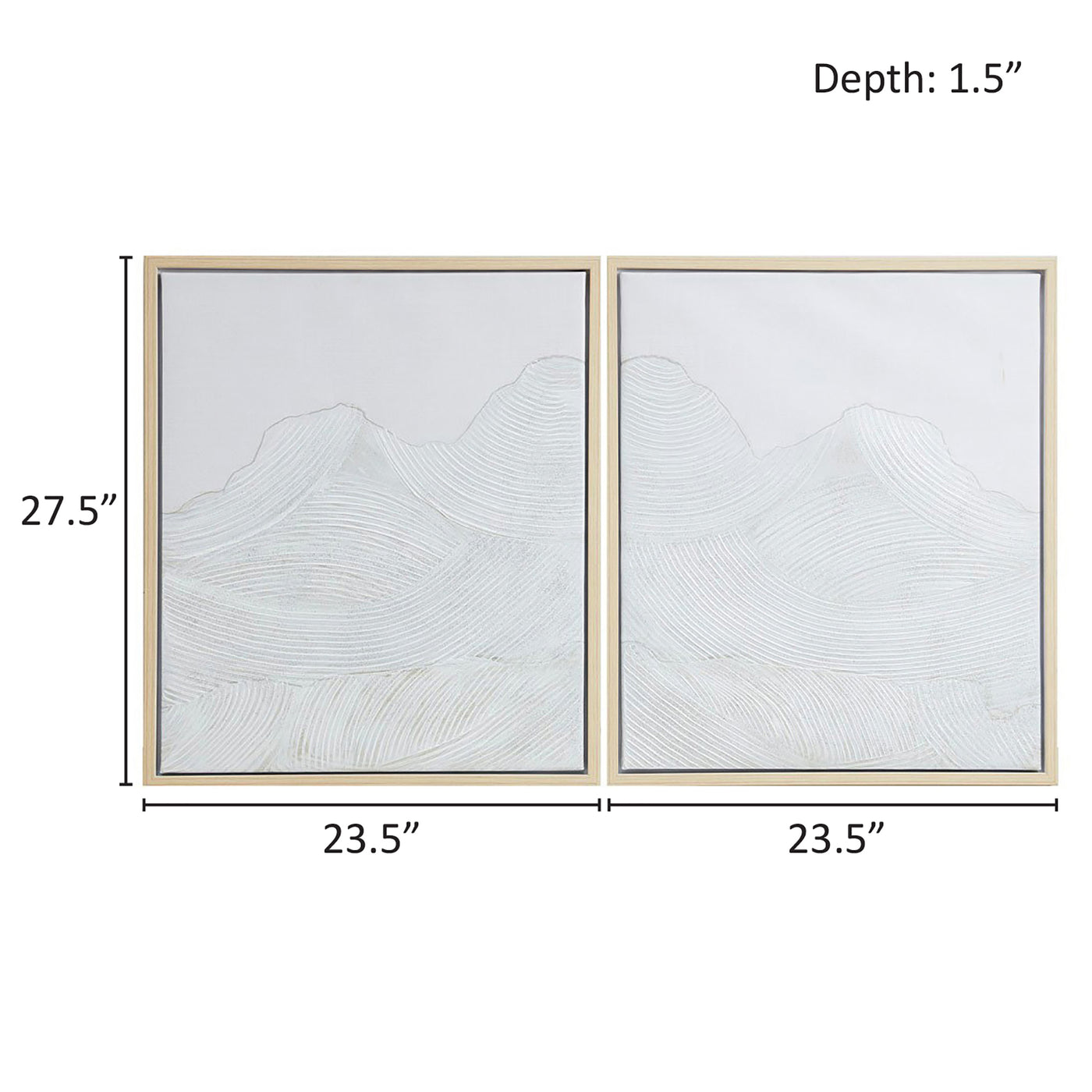 ivory-23.5"w x 27.5"h x 1.5"d (2) 22"w x 25.75"h