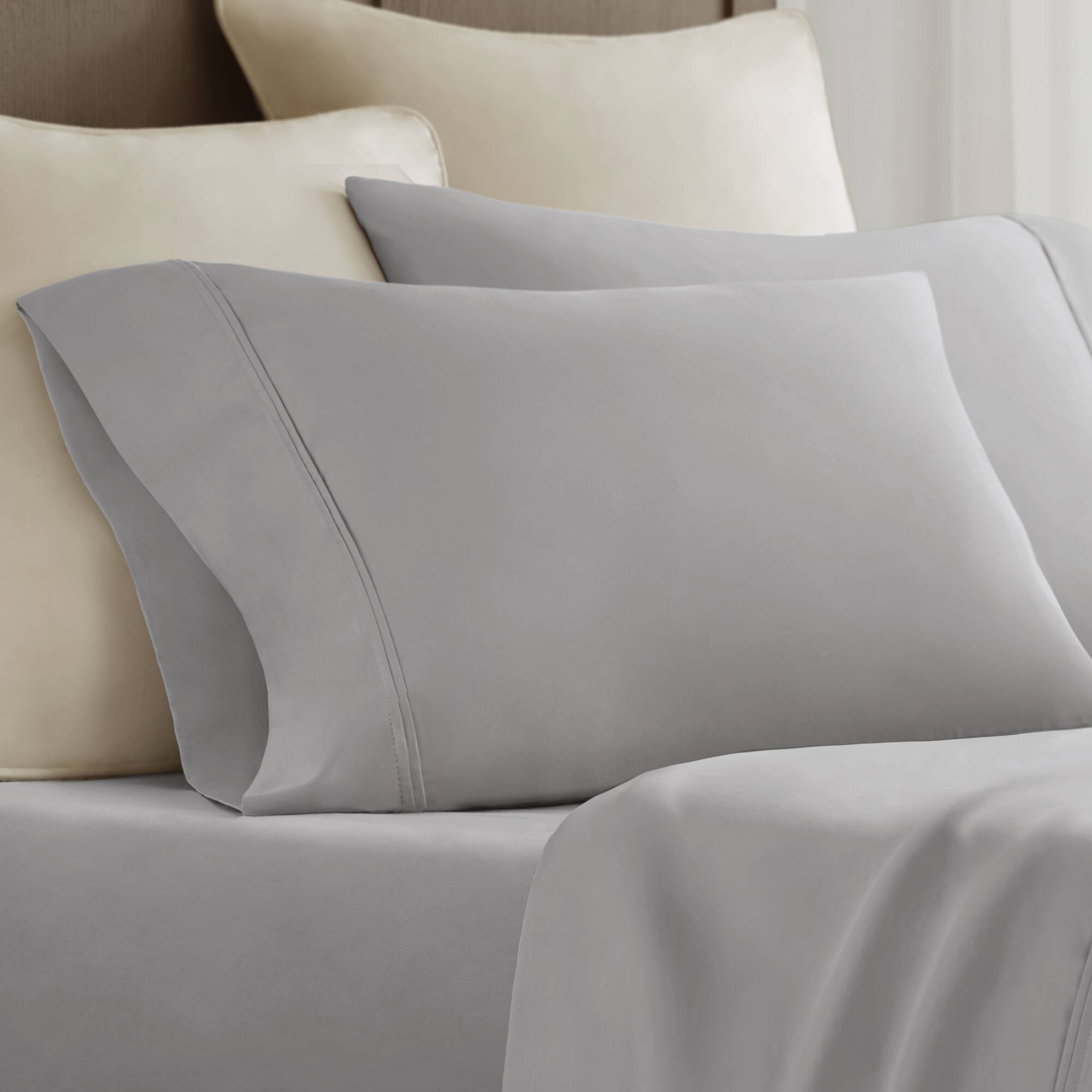 grey-standard sham,grey-king sham