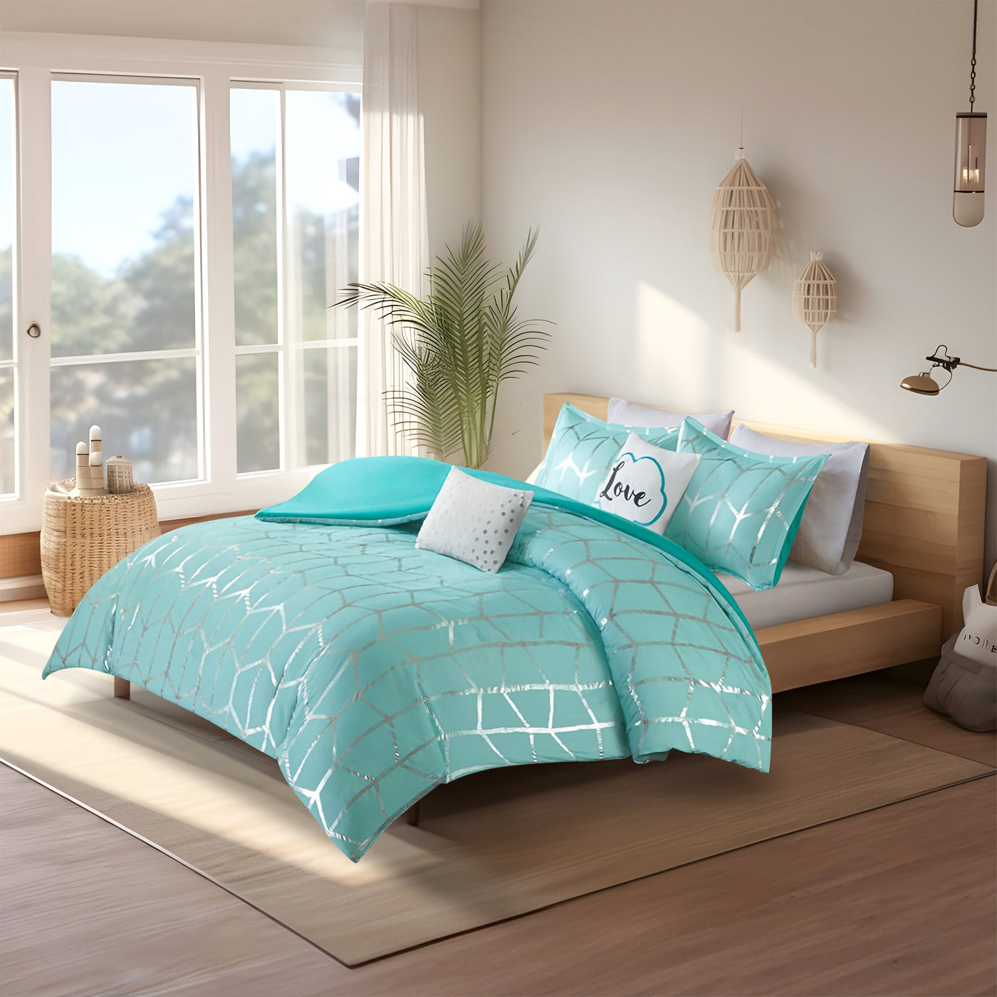 aqua/silver-twin/twin xl,aqua/silver-full/queen,aqua/silver-king/cal king