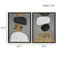 black-19.5"w x 25.5"h x 1.25"d (2) 17.75"w x 23.75"h