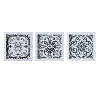 black/white-13.75"w x 13.75"h x 1.25"d (3) 12"w x 12"h