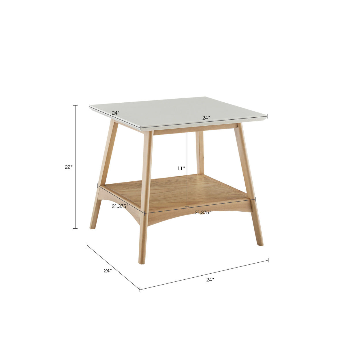 off-white/natural-24"w x 24"d x 22"h 24"w x 24"d x 1"t 21"h 23.5" 17.5"h 21.375"w x 21.375"d x 0.625"h 11"h 85lbs