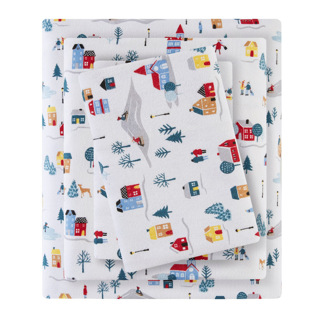 white village print-cal king,white village print-queen,white village print-full,white village print-king,white village print-twin,white village print-twin xl