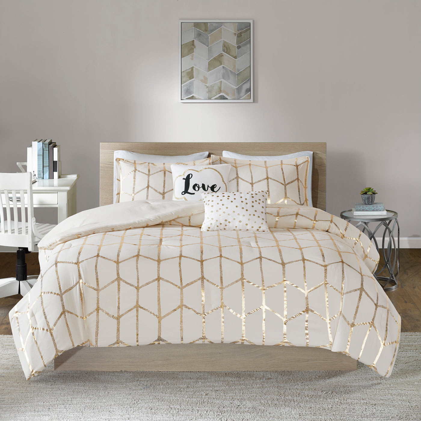 ivory/gold-full/queen,ivory/gold-king/cal king,ivory/gold-twin/twin xl
