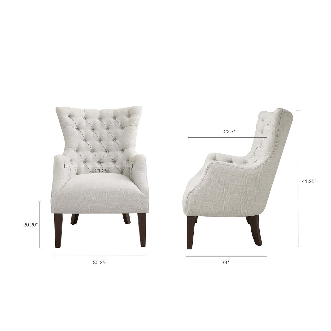 ivory-30.25"w x 33"d x 41.25"h 21.25"w x 22.7"d x 20.2"h 26.5 20.2" 10.5" 10" 21.25"