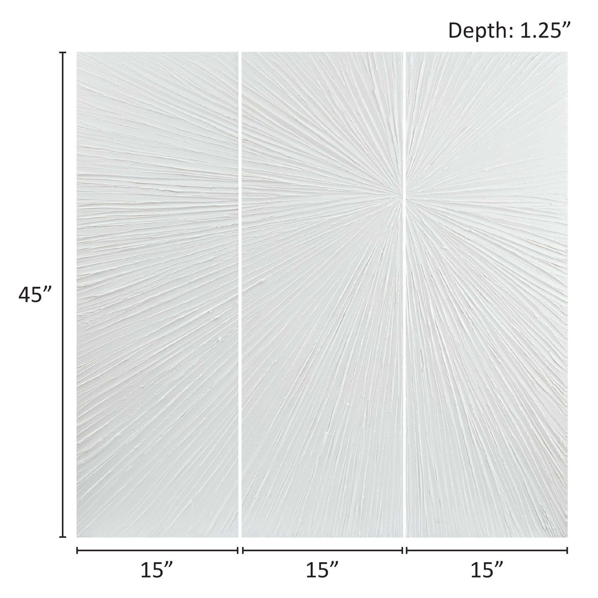 white-15"w x 45"h x 1.25"d (3)