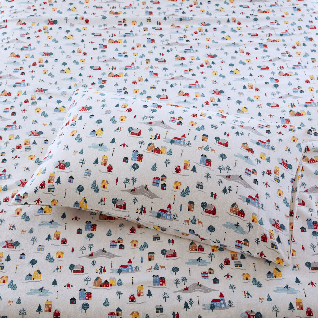 white village print-cal king,white village print-queen,white village print-full,white village print-king,white village print-twin,white village print-twin xl
