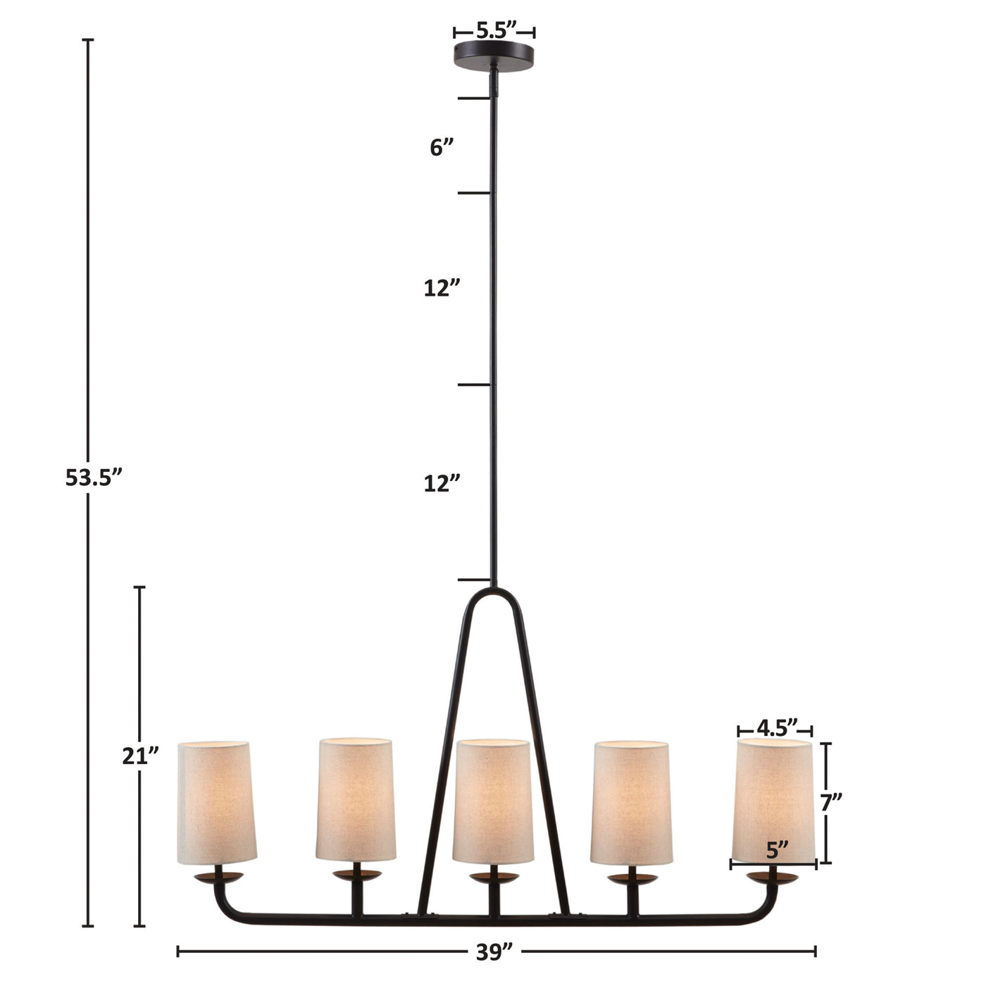 bronze-39"l x 5"d x 53.5"h dia.4.5" x dia.5" x 7"h dia.1" x 2"h dia.5.25" x 1"h