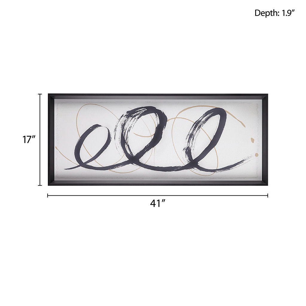black-41"w x 17"h x 1.9"d 39.58"w x 15.58"h