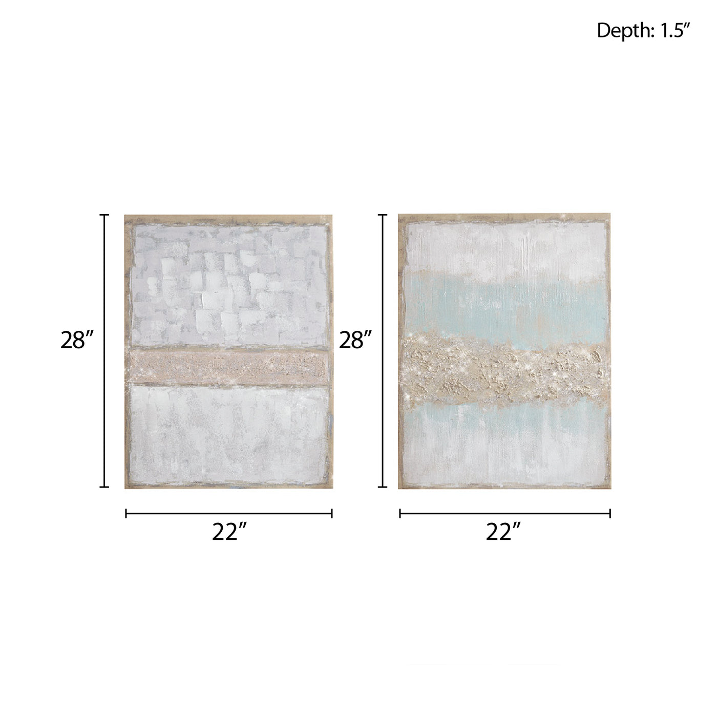 neutral/white-22"w x 28"h x 1.5"d (2)