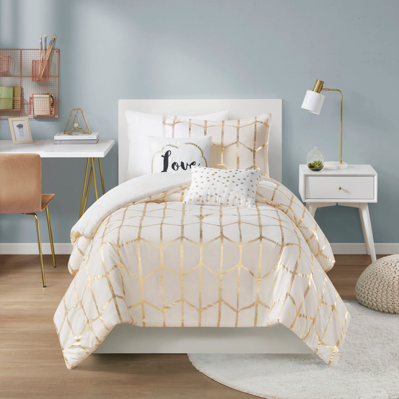 ivory/gold-full/queen,ivory/gold-king/cal king,ivory/gold-twin/twin xl