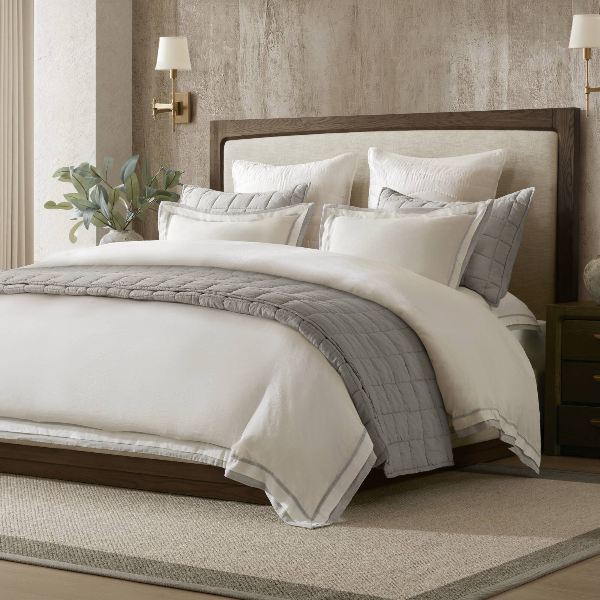 white/gray-full/queen,white/gray-king/cal king