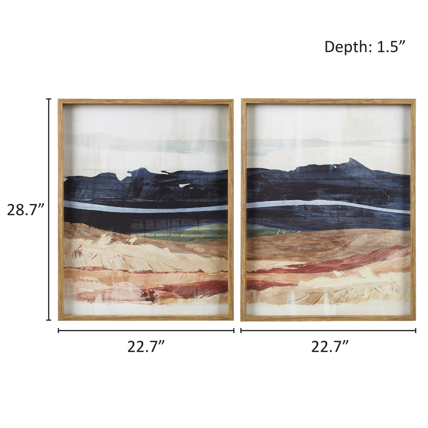 blue/white-22.7"w x 28.7"h x 1.5"d (2) 22"w x 28"h