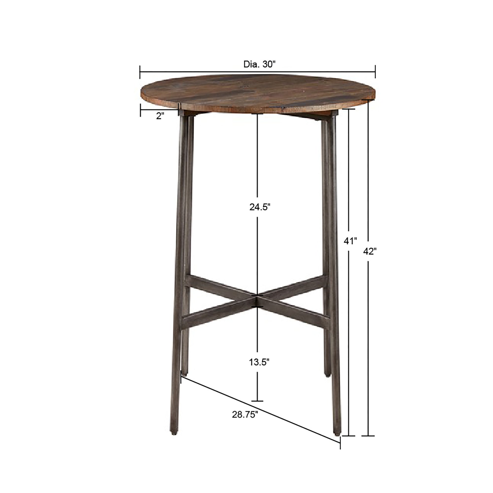 light brown-dia. 30" x 42"h 30"w x 30"d x 0.75"h 41" 1"w x 40.5"h 28.75" 28.75"