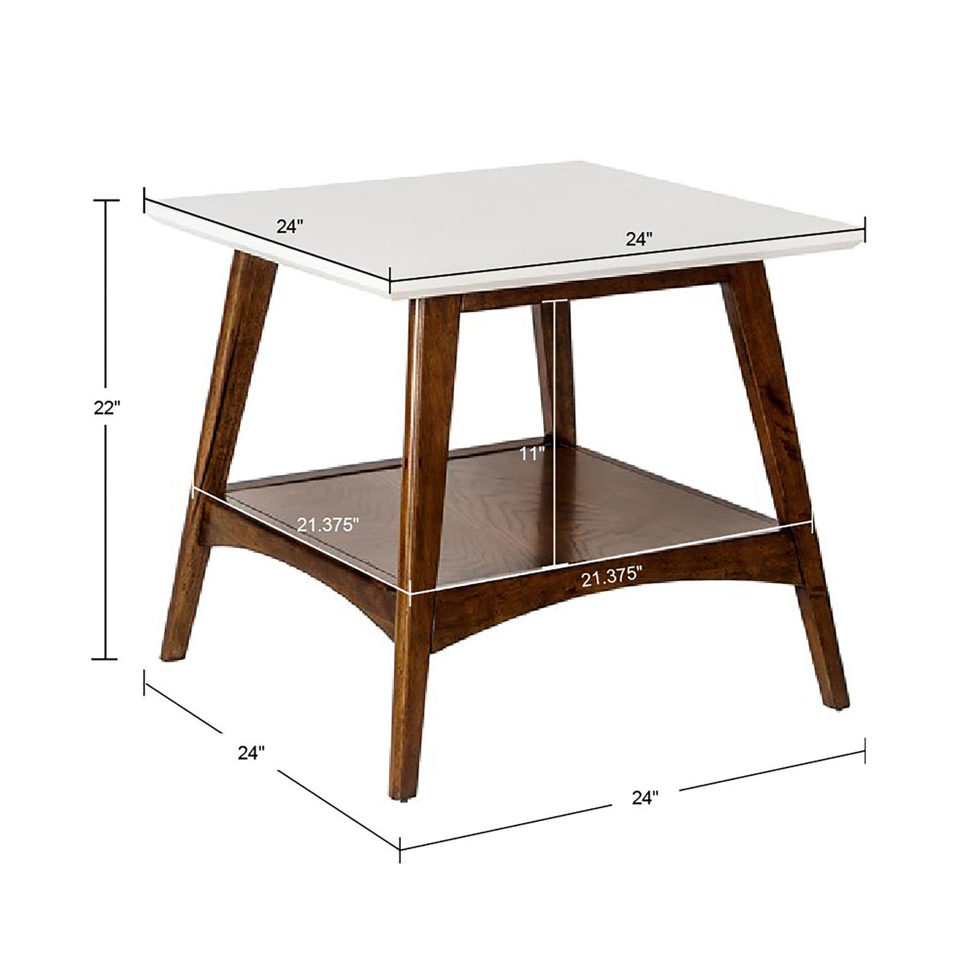 off-white/pecan-24"w x 24"d x 22"h 24"w x 24"d x 1"t 21"h 23.5" 17.5"h 21.375"w x 21.375"d x 0.625"h 11"h 85lbs