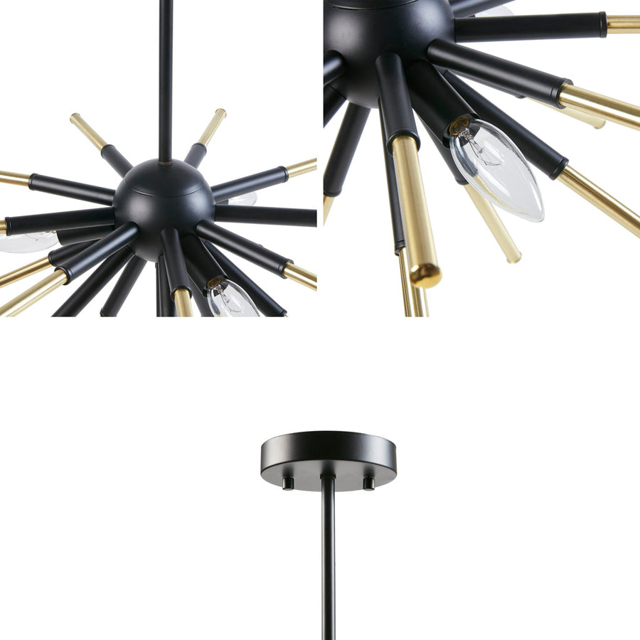 matte black /gold-18" dia x 17"h-53" h 1" dia x 2"h 4.75" dia x 1" h rod 42"
