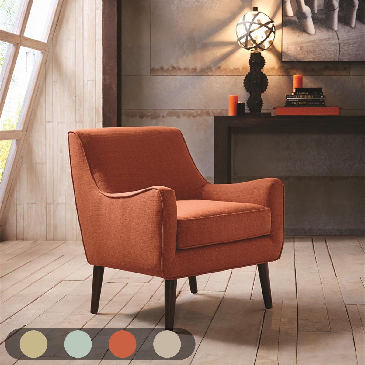 burnt orange-30"w x 34.5"d x 34"h 21.5"w x 22"d x 20"h 5.5" 21.5"w x 24.5"h 9" 25.5"w x 14"h 300 lbs